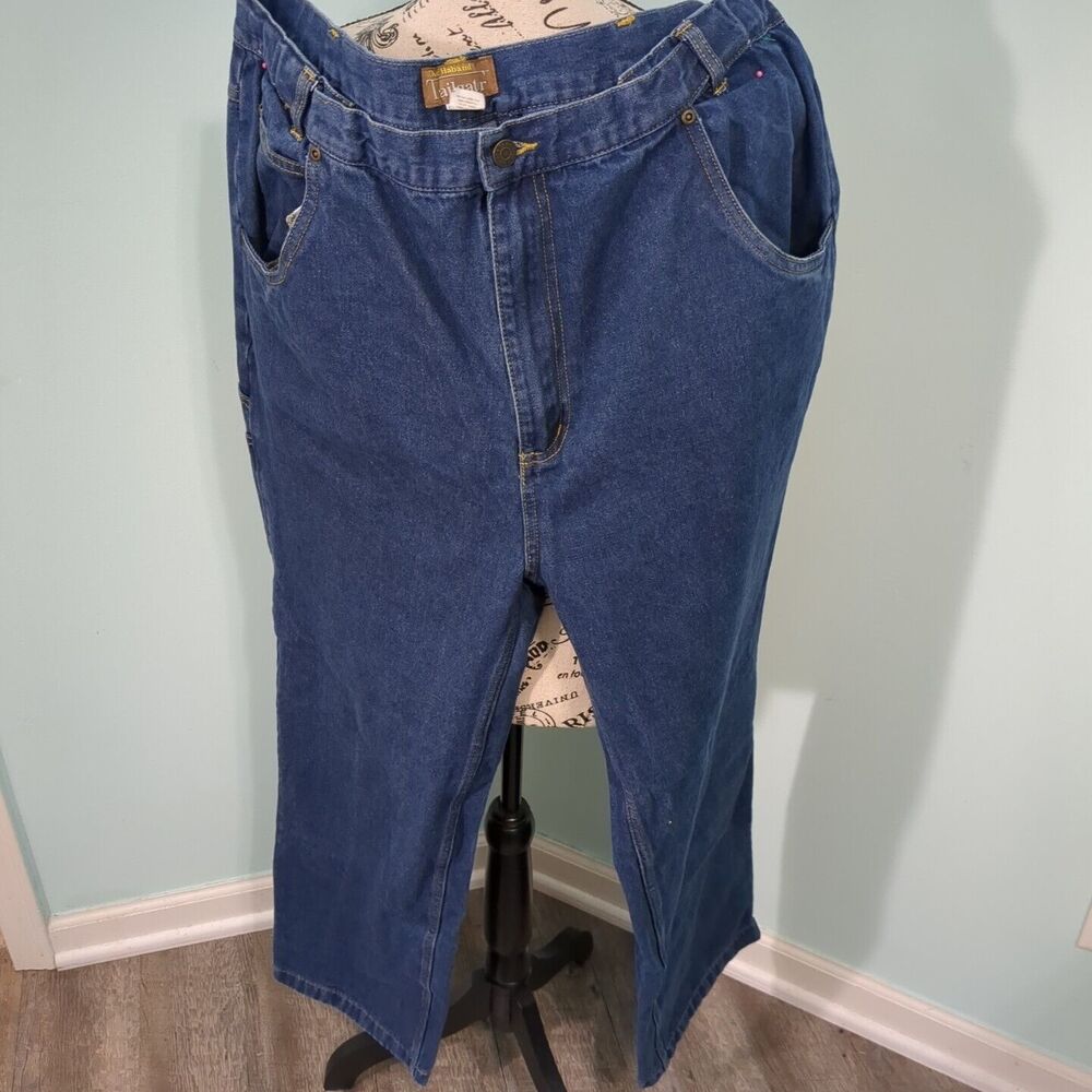 The Haband Tailgater Mens Carpenter Jeans Size 42 Expandable Stretch Waist Vinta
